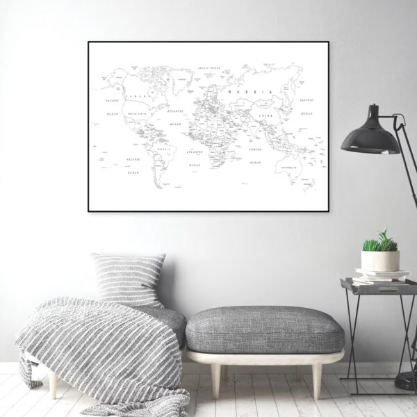 Minimalist World Map printable